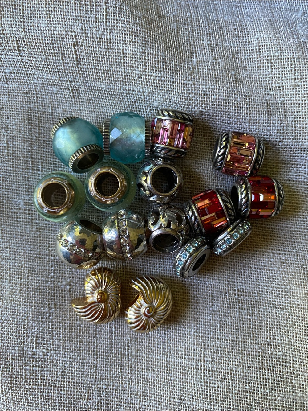 Brighton Silver & Crystal studded beads two for $20